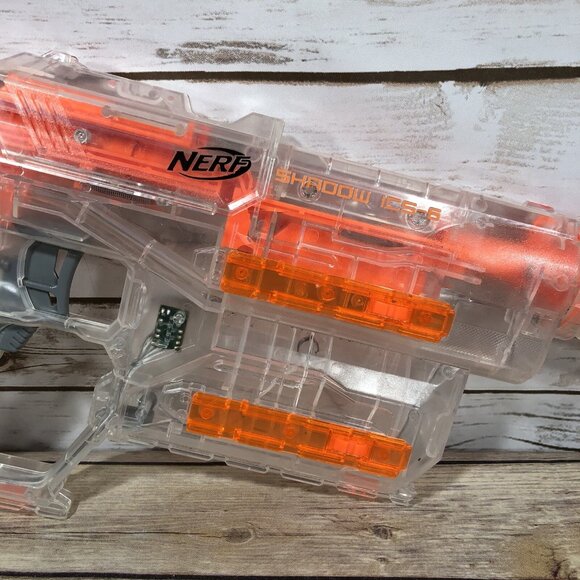 NERF Shadow ICS-6 N-Strike Translucent Blaster Toy Gun Foam Dart Hasbro GLOWS - Picture 3 of 8